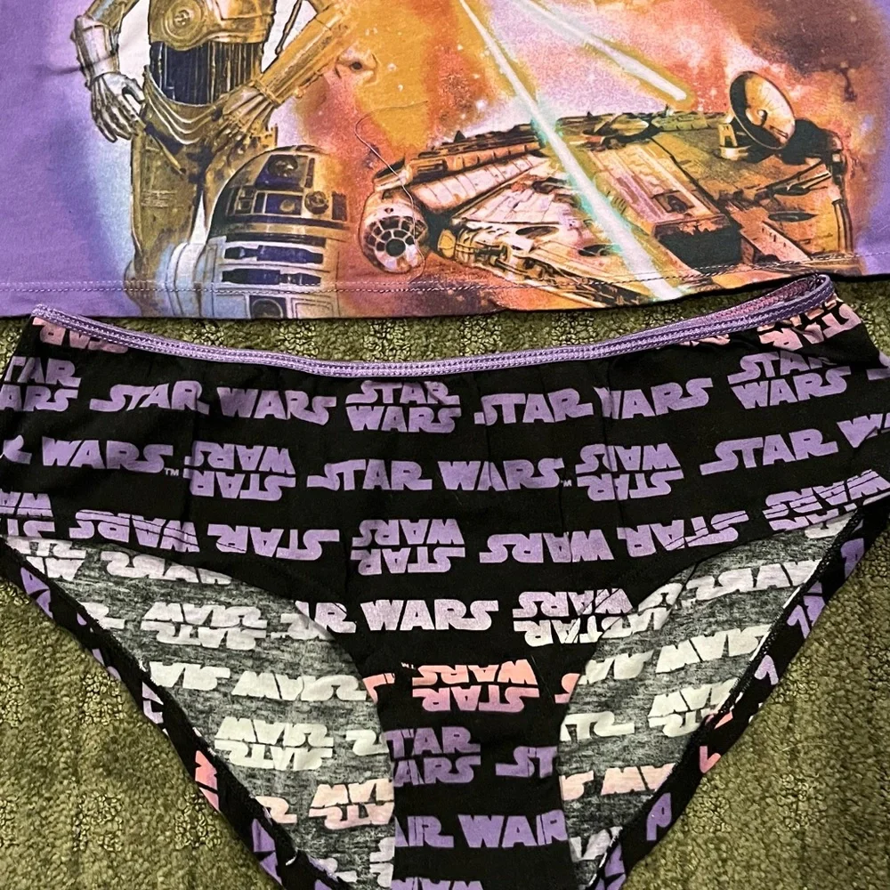 New Disney Star Wars Purple Racerback Tank Top and matching bottoms Women’s XL - Picture 7 of 8